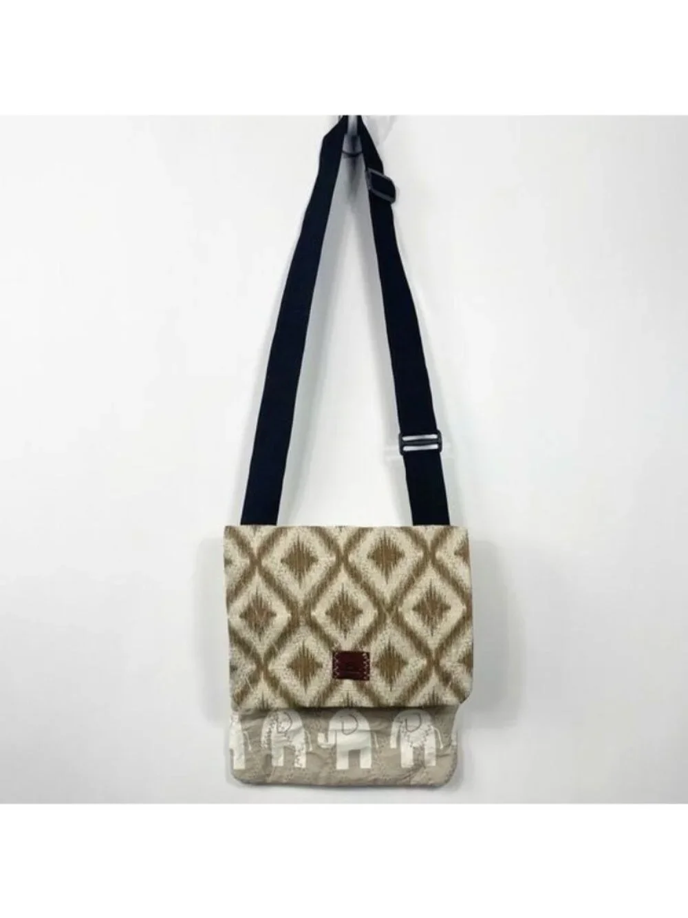Aerryel & Perymon Unique Elephant Print Messenger Satchel Bag Adjustable Strap